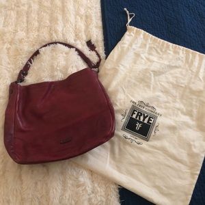 Frye Leather Melissa Hobo Bag in Red